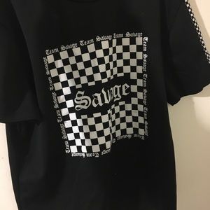 Black shirt with  checker
